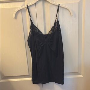 Black Lace Trim Cami Top